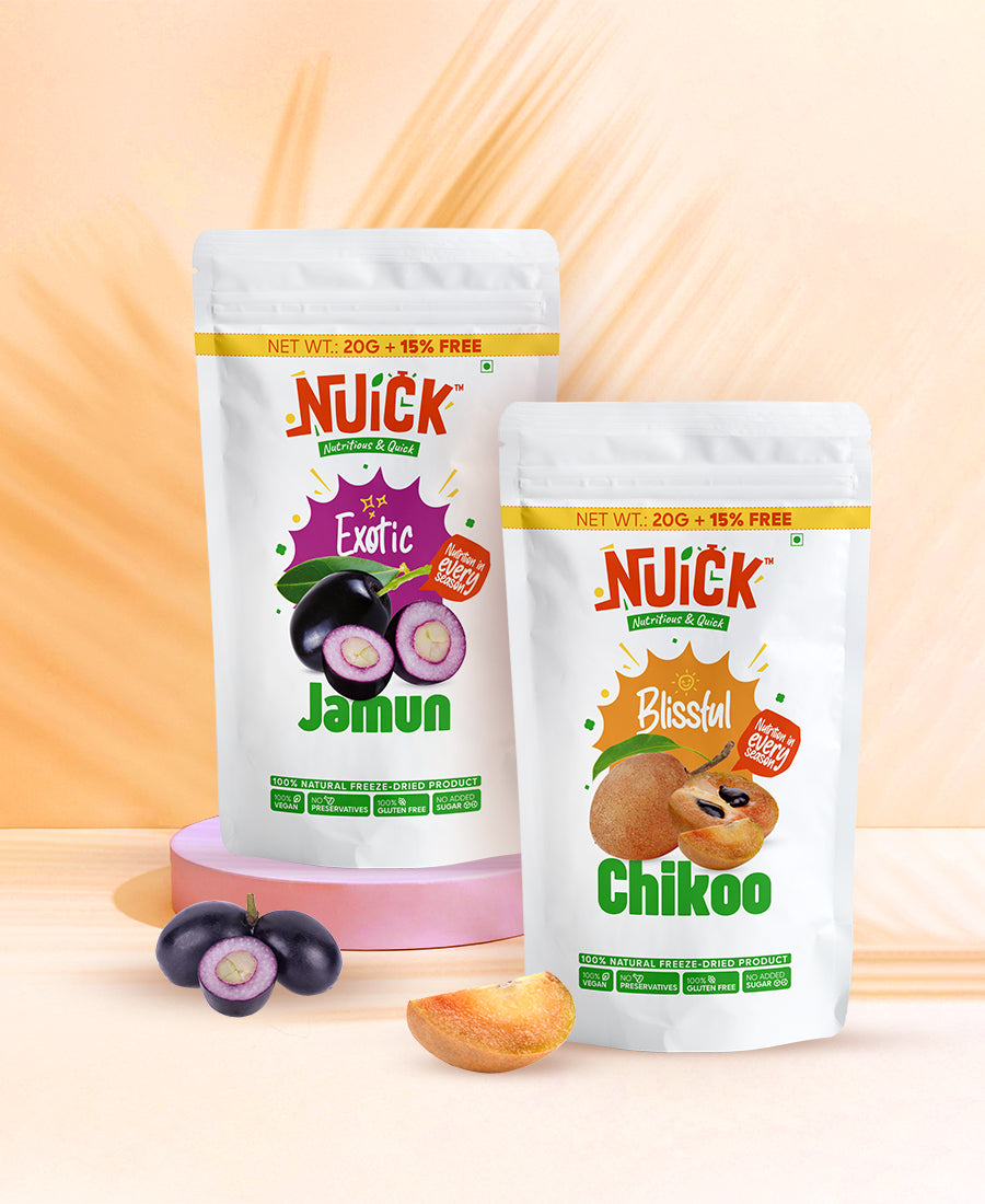       Combo of Freeze Dried Chikoo Slices and Jamun – Nuick Foods