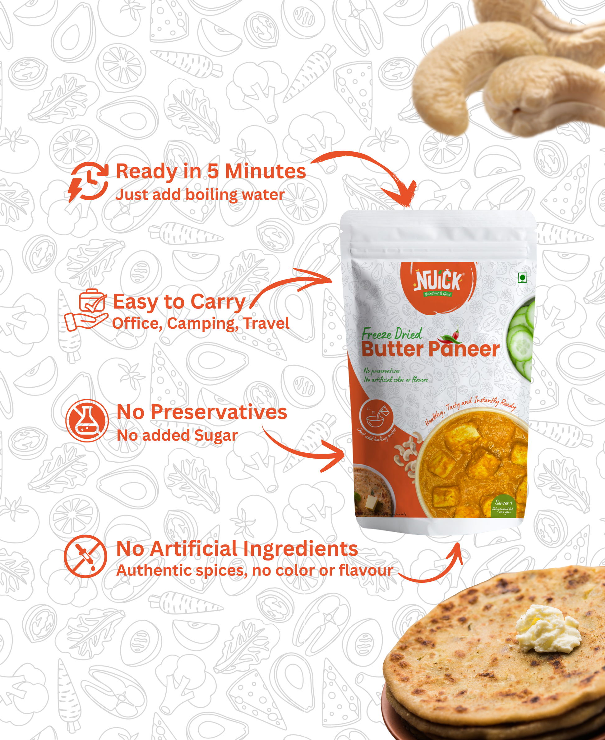 Combo of Dal Makhani and Butter Paneer | Ready To Eat Freeze Dried Instant Meal
