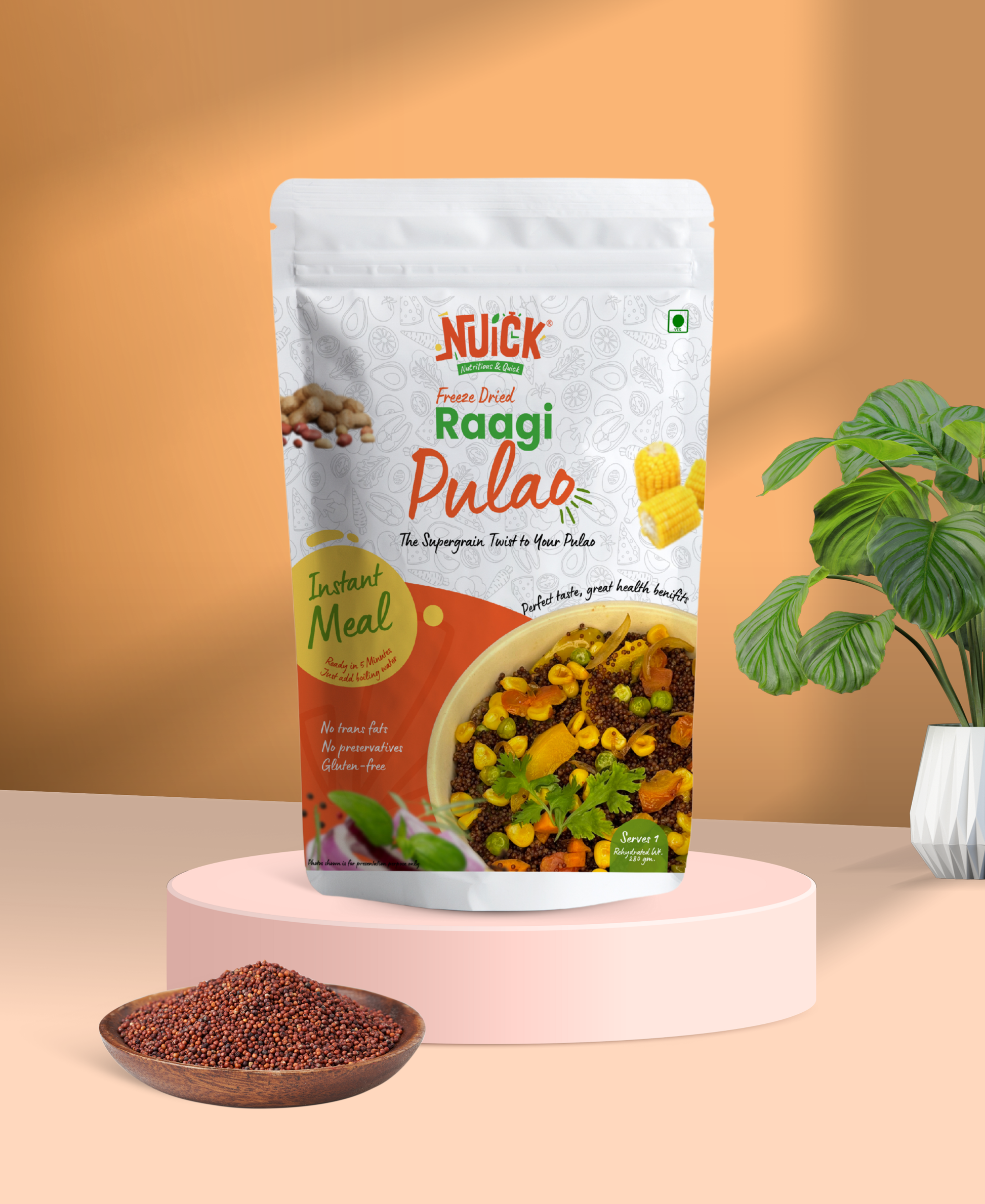 Ragi Pulao | Millet based Freeze Dried Ready To Eat Instant Meal